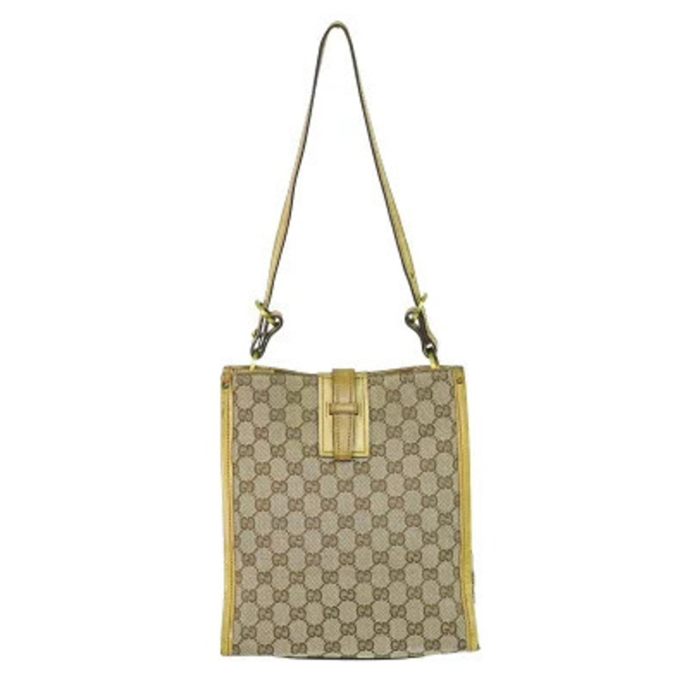 Gucci Abbey GG Canvas Shoulder Bag Tan
